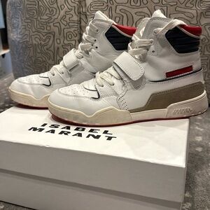 Isabel Marant Alsee Sneakers~Women’s Size 40~Classic Stadium White/Red/Navy